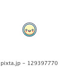 paper sticker on white background girl 129397770