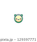 paper sticker on white background girl 129397771