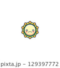 paper sticker on white background girl 129397772