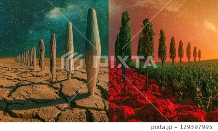 Contrasting Landscapes An InDepth Journey through Natures Beautiful Transformations 129397995