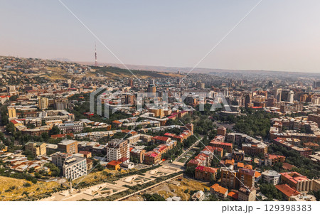 Yerevan city and Cascade Complex on a sunny day Yerevan city and Cascade Complex on a sunny day 129398383