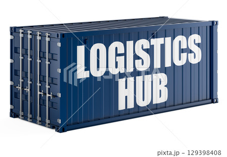 Logistics Hub, shipping container. 3D rendering Logistics Hub, shipping container. 3D rendering 129398408