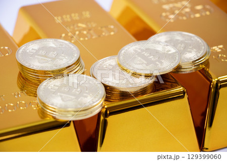 仮想通貨 金の延べ棒 129399060