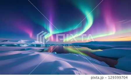 背景素材_オーロラ 129399704