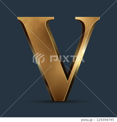 Luxury golden 3D letter on dark blue. Elegant element for design. Premium 3D metallic numeral for birthday, competition result, calendars, postcards or any advertising Luxury golden 3D letter on dark blue. Elegant element for design. Premium 3D metallic numeral for birthday, competition result, calendars, postcards or any advertising 129399745