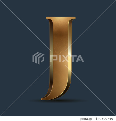 Luxury golden 3D letter on dark blue. Elegant element for design. Premium 3D metallic numeral for birthday, competition result, calendars, postcards or any advertising Luxury golden 3D letter on dark blue. Elegant element for design. Premium 3D metallic numeral for birthday, competition result, calendars, postcards or any advertising 129399749