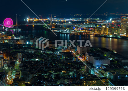 大阪夜景 大阪ベイタワーから大阪湾方面を望む 大阪夜景 大阪ベイタワーから大阪湾方面を望む 129399768