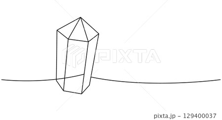 Spirituality crystal one line continuous drawing. Diamond and jewel. Vector illustration Spirituality crystal one line continuous drawing. Diamond and jewel. Vector illustration 129400037