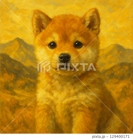 かわいい柴犬の子犬 129400171