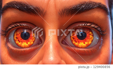 A Stunning Fantasy Eye Featuring a Fiery and Captivating Effect That Inspires Wonder A Stunning Fantasy Eye Featuring a Fiery and Captivating Effect That Inspires Wonder 129400856