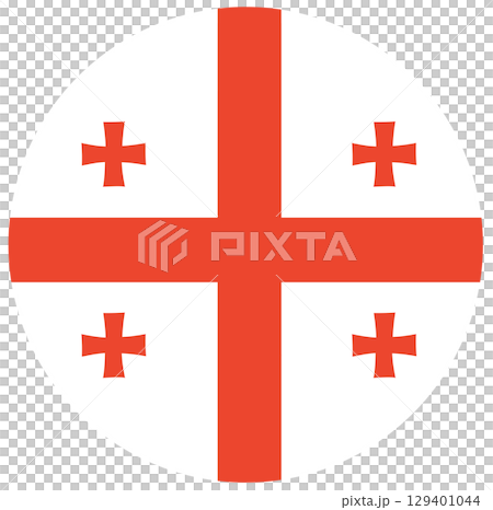 Round flag of Georgia country isolated. Round flag of Georgia country isolated. 129401044