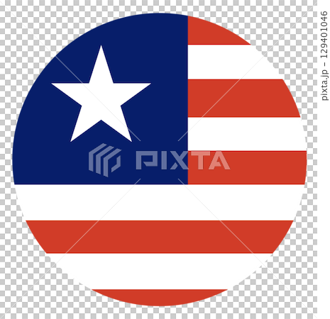 Round flag of Liberia isolated in circle shape. Round flag of Liberia isolated in circle shape. 129401046