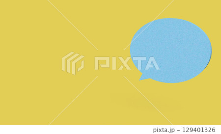 The Blue Balloon text on yellow Background 3d Rendering. 129401326