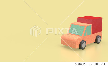The Van truck and card board box for shipping or delivery concept 3d rendering. The Van truck and card board box for shipping or delivery concept 3d rendering. 129401331