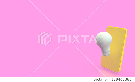 The Light bulb and mobile for idea or Business concept 3d Rendering. The Light bulb and mobile for idea or Business concept 3d Rendering. 129401360