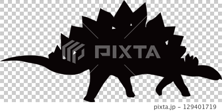 ステゴザウルスの恐竜のシルエットイラスト 129401719