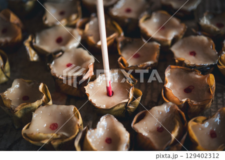 Nian gao or Chinese New Year's cake is sweet food 129402312