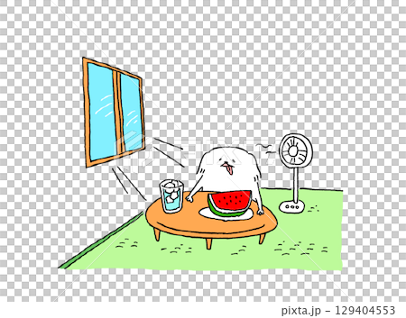 房間裡有一隻狗和一個西瓜 129404553