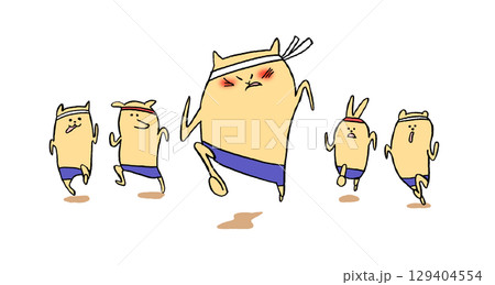 競走している動物たち 129404554