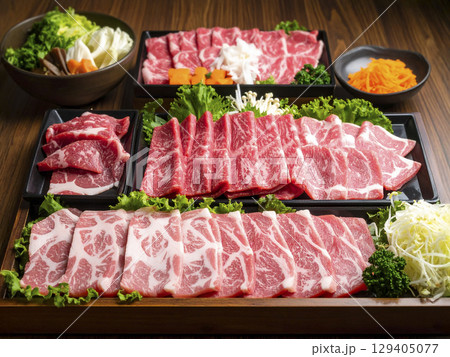 焼肉　AI生成画像　 129405077