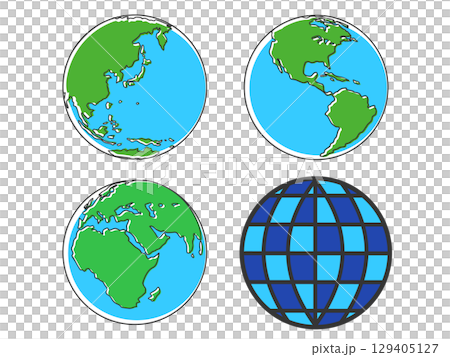 Cute world globe illustration set 2 vector Cute world globe illustration set 2 vector 129405127