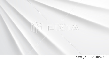 White abstract background with soft folds and shadows. 129405242