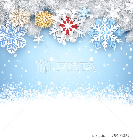 雪の結晶の背景イラスト素材 雪の結晶の背景イラスト素材 129405827