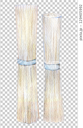 水彩イラスト　乾麺　ひやむぎ　そうめん 129405992