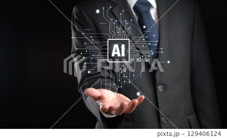 Human interact with AI artificial intelligence brain process generative AI FaaS 129406124