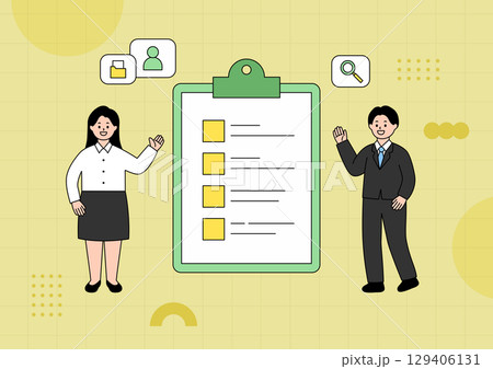 Vector illustration of business people. 129406131