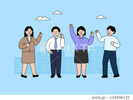 Vector illustration of business people. 129406135