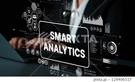 Smart Analytics Concept with Digital Interface and Data Visualization in Business Environment. Asymptotic smart data analytic Smart Analytics Concept with Digital Interface and Data Visualization in Business Environment. Asymptotic smart data analytic 129406317