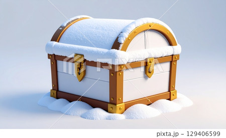 雪化粧のかわいい3D宝箱フィギュア 129406599