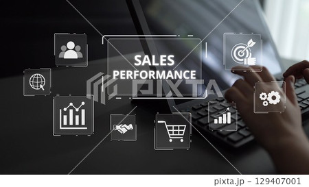 Sales Performance Dashboard with Sales Metrics, Targets, and Conversion Muxer 129407001