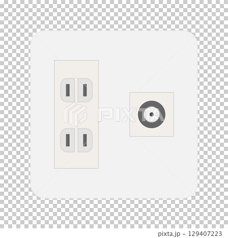 帶天線端子的兩孔插座的插圖材料 129407223