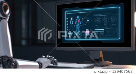 Medical science technology and futuristic healthcare computer software brisk Medical science technology and futuristic healthcare computer software brisk 129407568