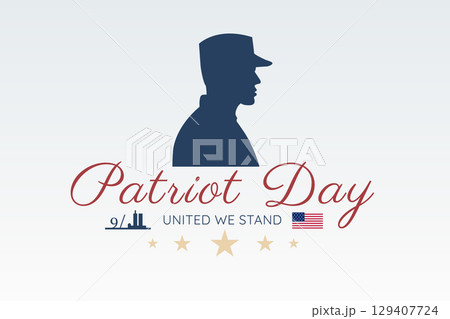 patriot day male soldier silhouette minimal design 129407724