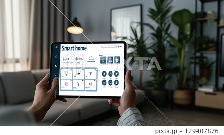 Smart home technology, centric remote control...のイラスト素材 [129407876] - PIXTA