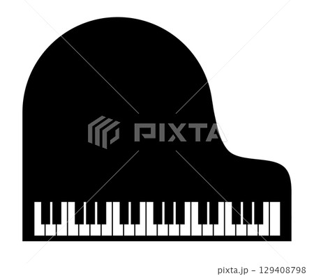 ピアノで音楽を奏でる楽器のイラスト 129408798