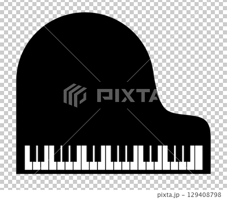 ピアノで音楽を奏でる楽器のイラスト 129408798