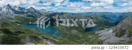 Aerial view of beautiful high altitude mountain landscape 129410072