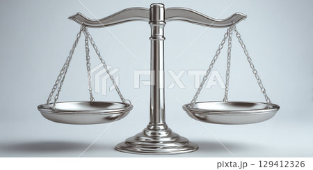 バランスを象徴するシンボリックな天秤 バランスを象徴するシンボリックな天秤 129412326