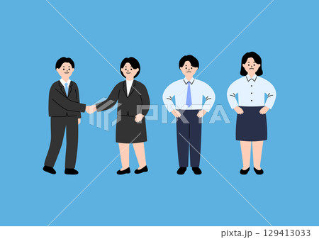 Vector illustration of office workers. Vector illustration of office workers. 129413033
