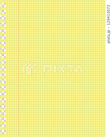 Legal pad style notebook background and frame material. Versatile yellow backgrounds with grid and perforations that can be used for web and paper designs. 129413072