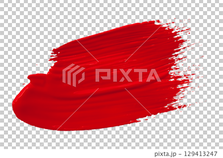 red brush isolated on transparent background 129413247