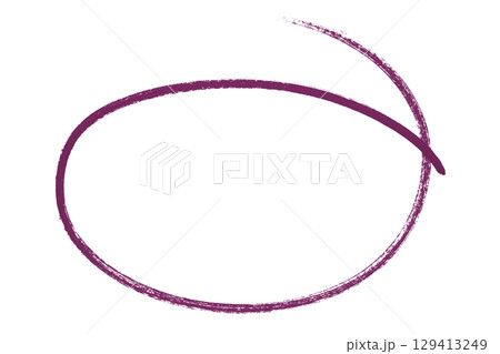 Purple pencil highlight circle mark isolated on transparent background 129413249