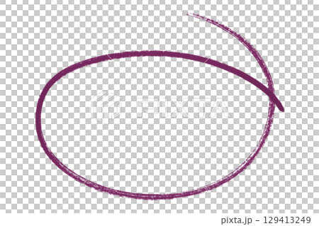 Purple pencil highlight circle mark isolated on transparent background 129413249