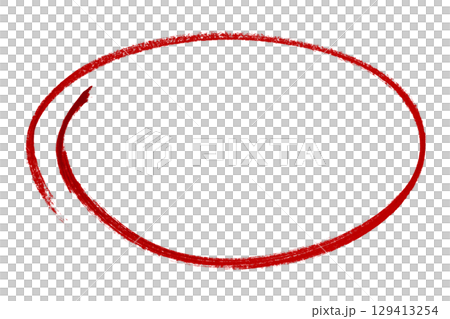 Red pencil highlight circle mark isolated on transparent background Red pencil highlight circle mark isolated on transparent background 129413254