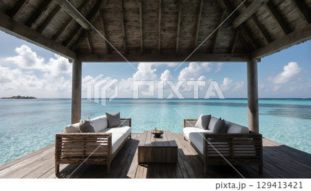 お洒落でラグジュアリーな水上ヴィラ 129413421