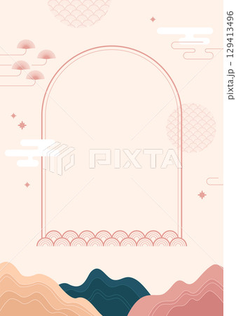 Korean traditional background vector illustration. 129413496